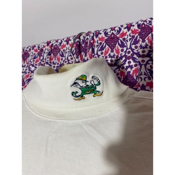 Notre Dame Turtleneck Sweater Whie Green College Concepts Size XL - Picture 4 of 4